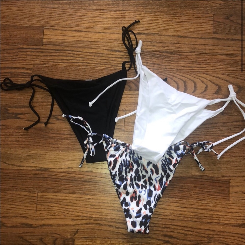 Lot of 3 side tie bikini bottoms NEW